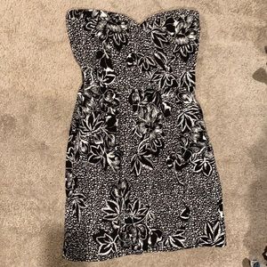 American rag tropical print strapless dress